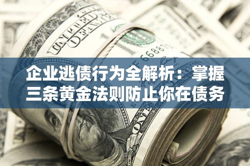 北京企业逃债行为全解析：掌握三条黄金法则防止你在债务乱局中“踩雷”
