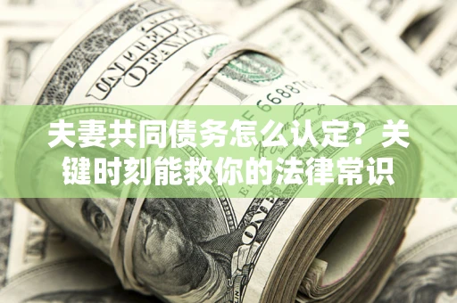 北京夫妻共同债务怎么认定？关键时刻能救你的法律常识